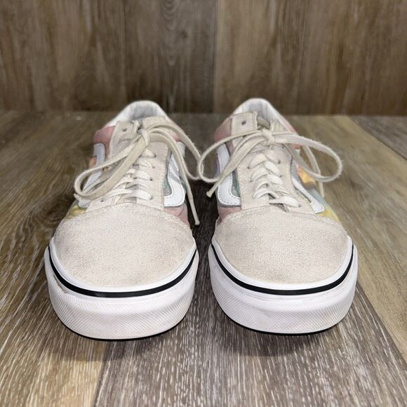 Vans Old Skool Womens US Size 6 Pink White Suede Skate Tie Dye Sneaker Shoes - Picture 3 of 11